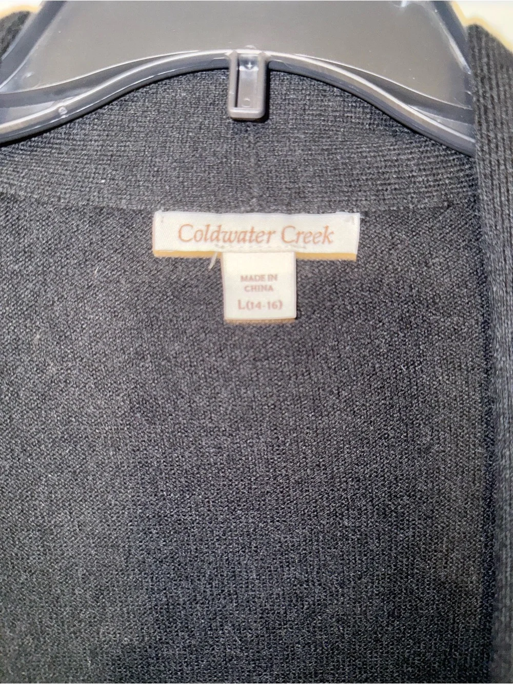 Coldwater Creek Black Open Draped Women's Cardigan